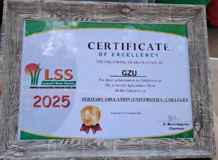 Great Zimbabwe University (GZU) wins gold medal at Lowveld Agricultural Show